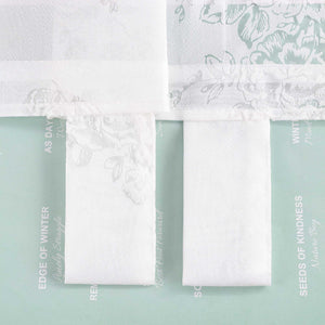 Roman Shade with Rose Pattern & Tab-Top Hanging