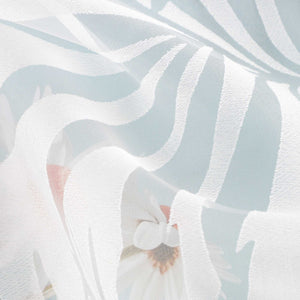 Roman Shade with Leaf Pattern and Hook-and-Loop Tape - White, W x H 120 x 140cm