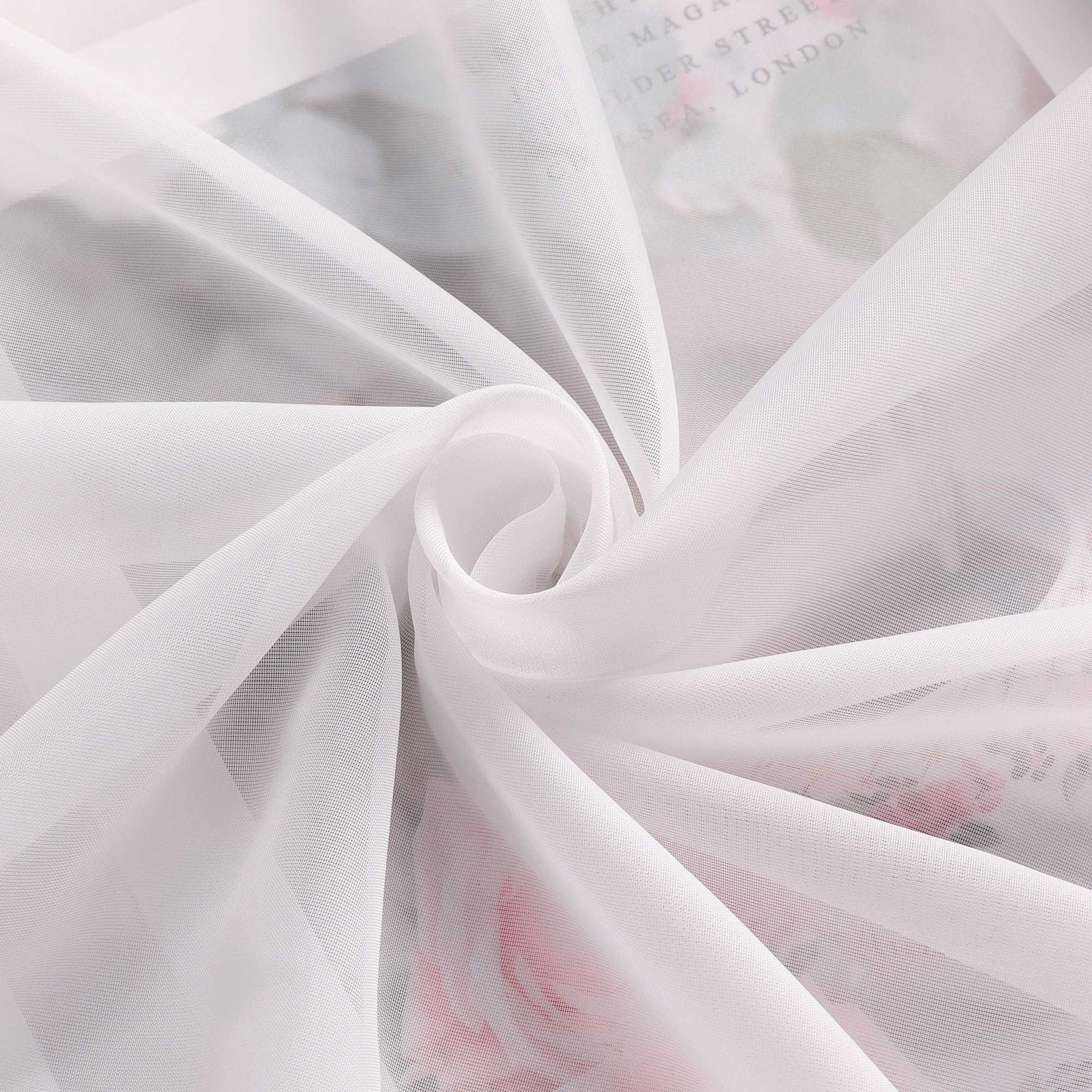 Roman Shade Semi-Sheer Solid Color with U-Hooks 1 Piece - White, W x H 100 x 150cm