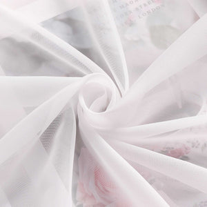 Cafe Curtain with Scalloped Edge, Satin Ribbon and Valance - Sand, H x W 120 x 600cm