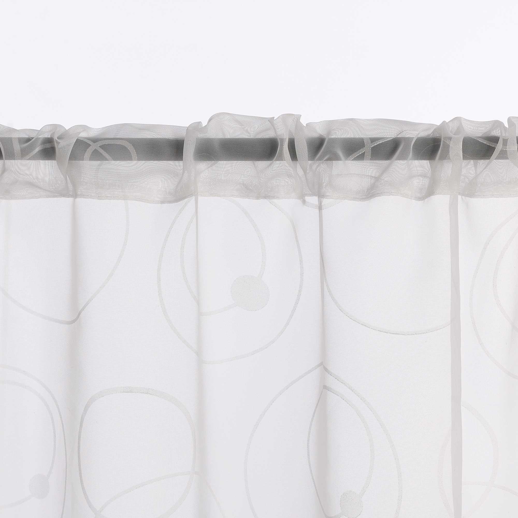Cafe Curtain with Rod Pocket Short White - White, H x W 45 x 120cm