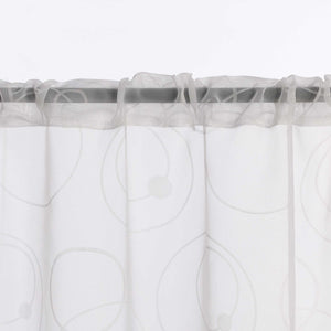 Cafe Curtain with Rod Pocket Short White - White, H x W 45 x 120cm