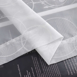 Cafe Curtain with Rod Pocket Short White - White, H x W 45 x 140cm