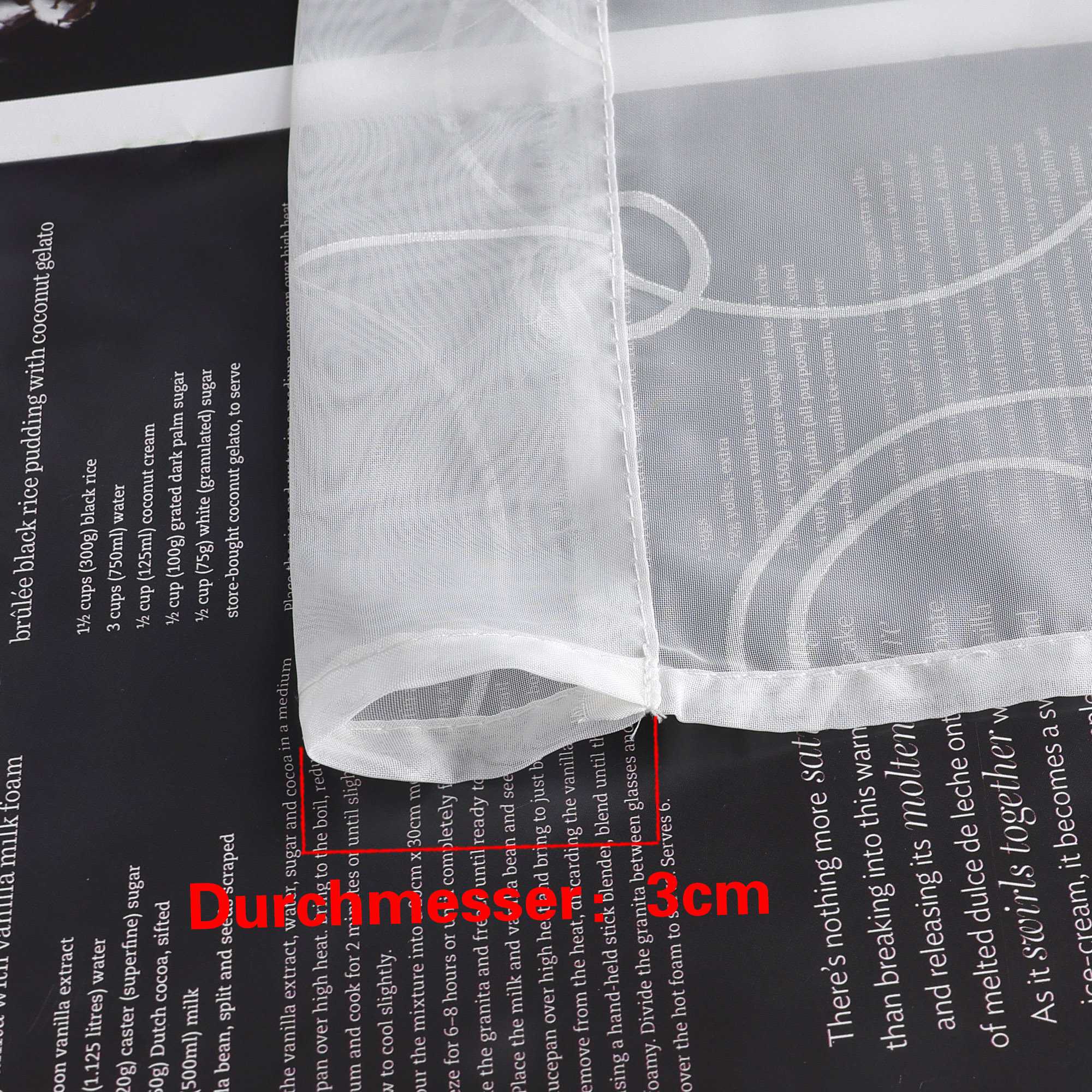 Cafe Curtain with Rod Pocket Short White - White, H x W 60 x 90cm
