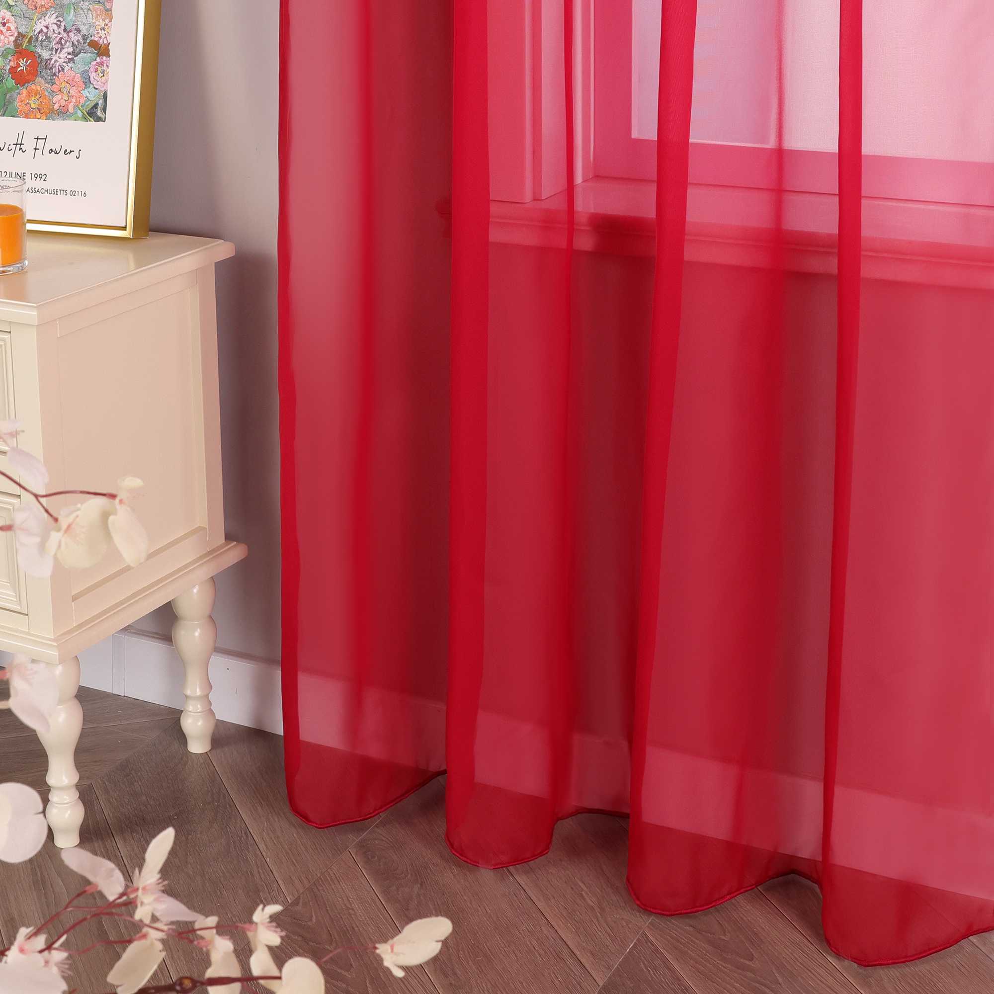 Curtain Solid Color Sheer Classic 1 Piece