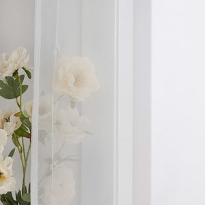 Roman Shade Voile with Tab-Top Hanging and Floral Pattern Embroidery 1 Piece