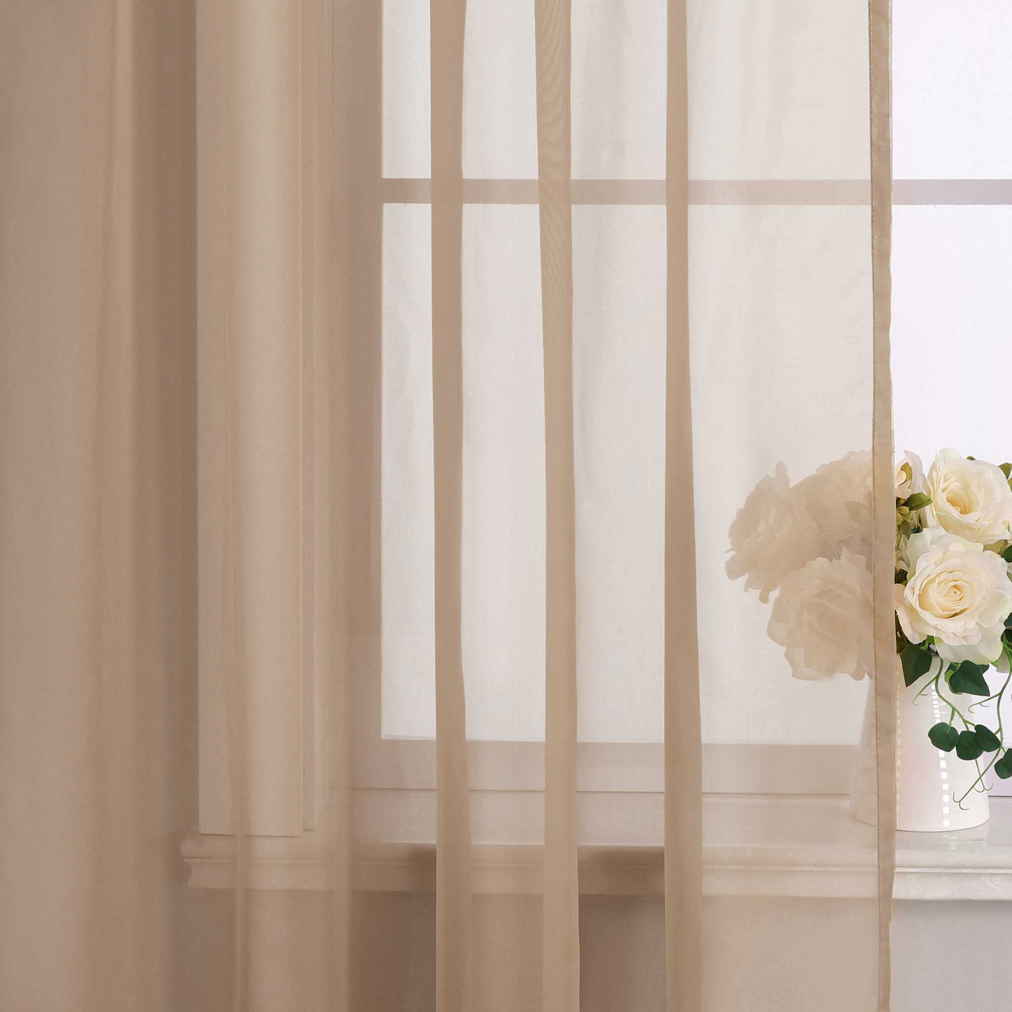 Curtain Solid Color Sheer Classic 1 Piece