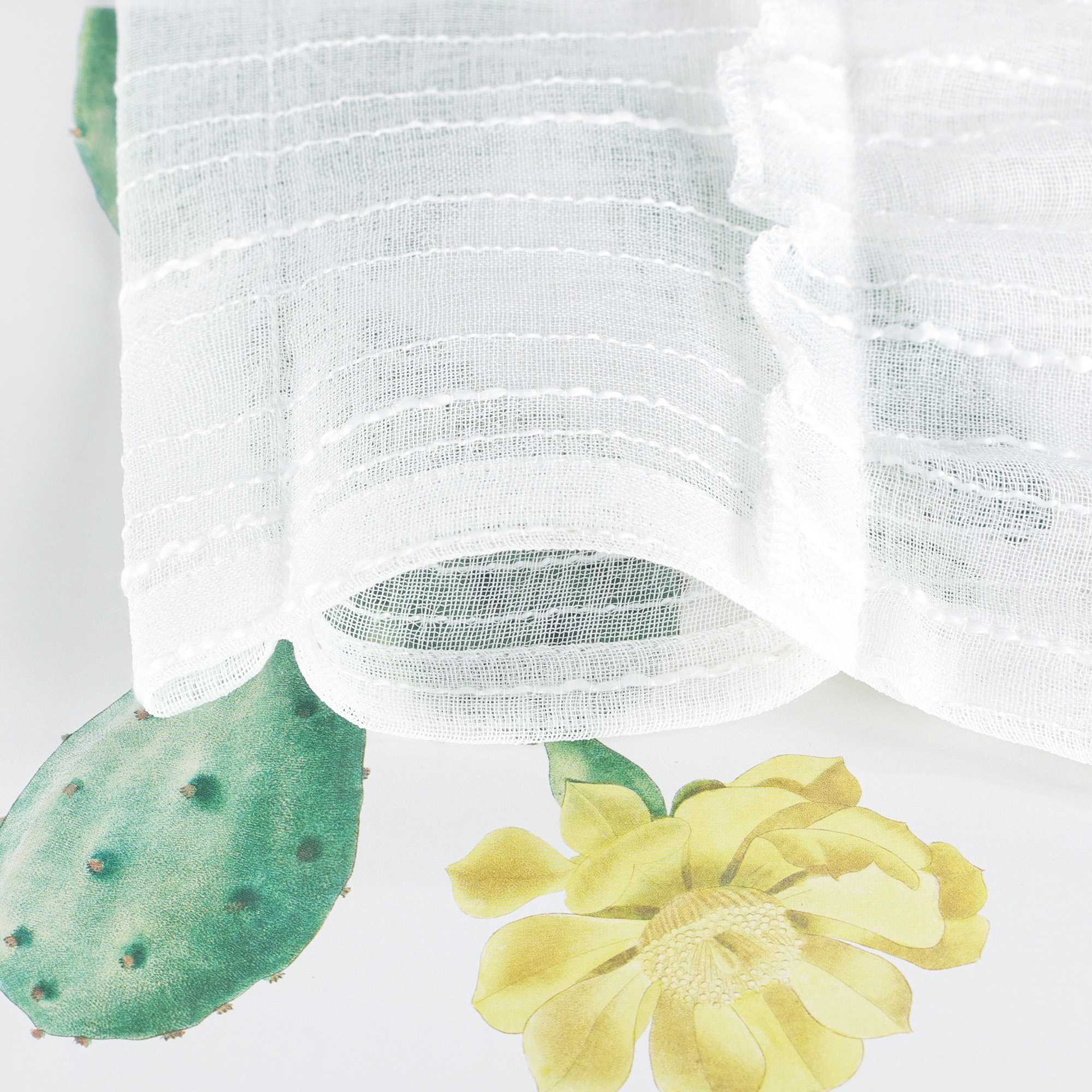 Delien Curtain Modern with Lace - White, W x H 140 x 90cm