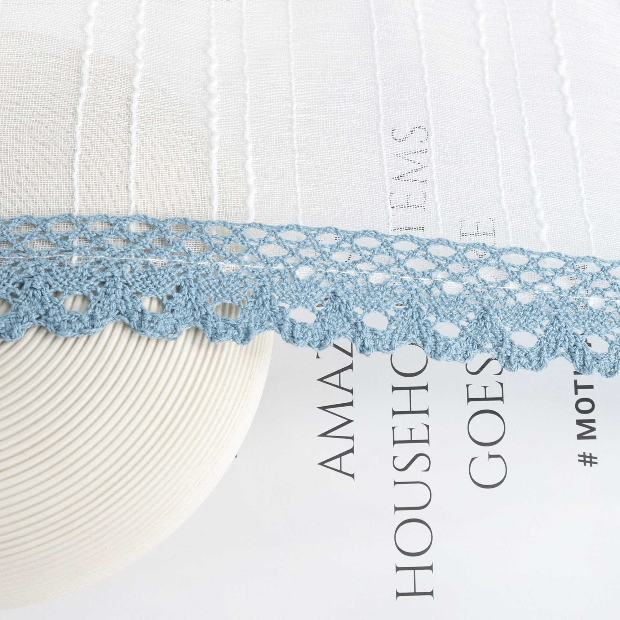 Delien Curtain Modern with Lace - White, W x H 140 x 150cm