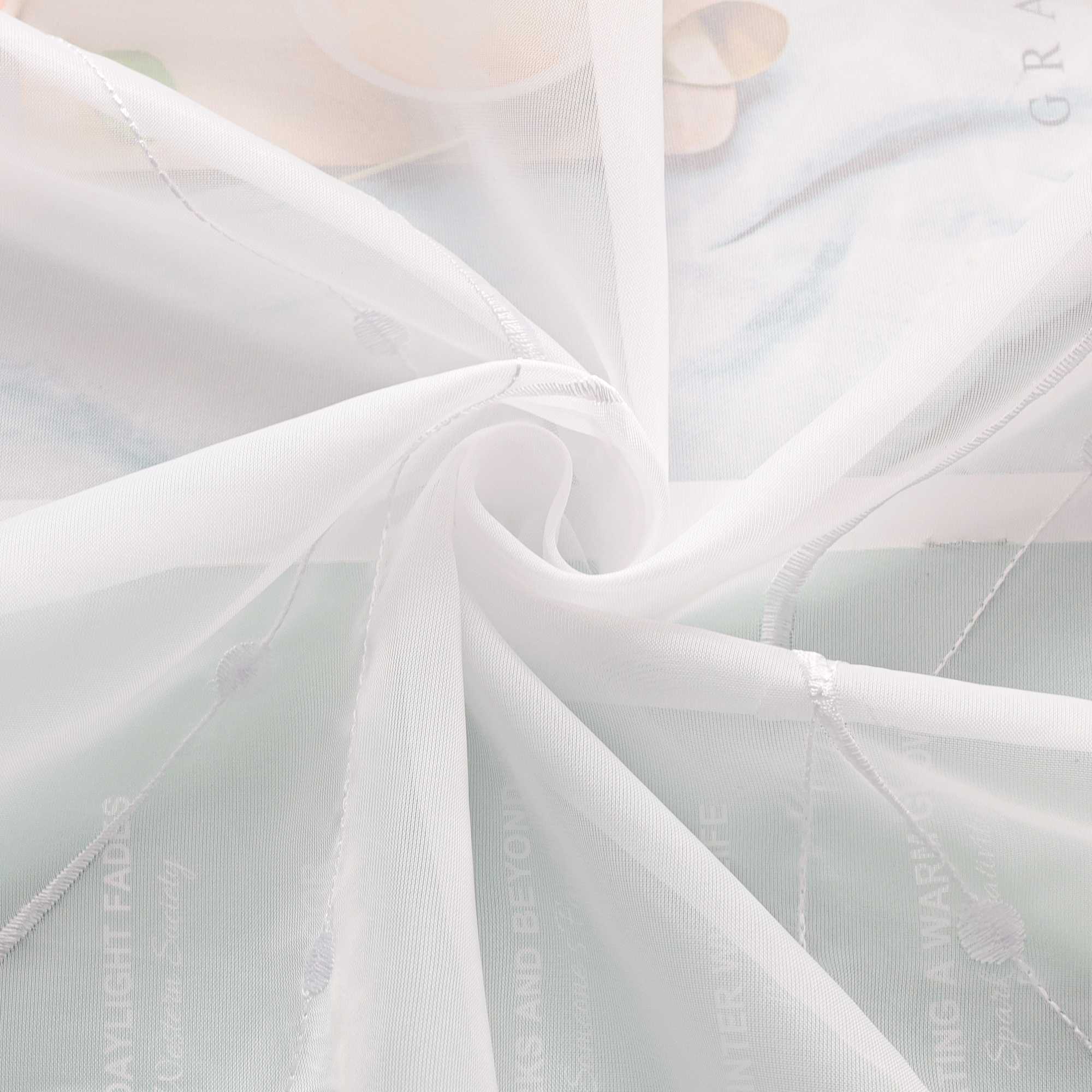 Hook-and-Loop Sliding Panel Curtains with Wave Pattern with Hook-and-Loop Tape 2 Pieces - Gray, W x H 57 x 225cm