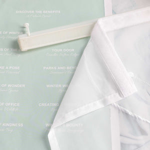 Hook-and-Loop Sliding Panel Curtains with Wave Pattern with Hook-and-Loop Tape 2 Pieces - White, W x H 57 x 245cm