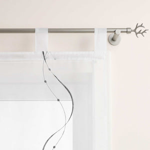 Roman Shade with Tab-Top Hanging and Wave Pattern Embroidery