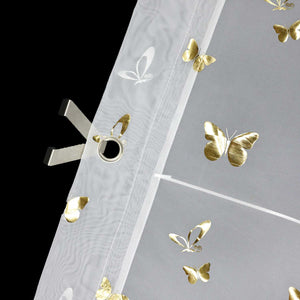 Roman Shade with V-Shaped Tabs with Vibrant Butterfly Pattern 1 Piece - Silver, W x H 120 x 130cm