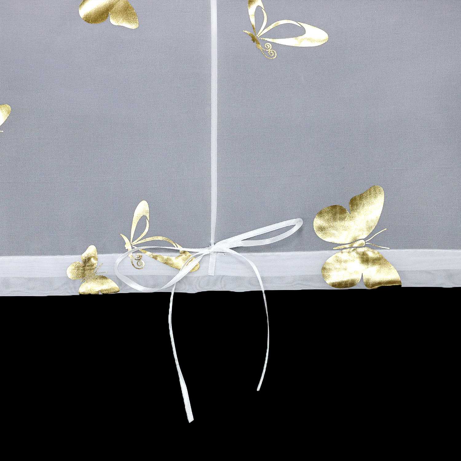 Roman Shade with V-Shaped Tabs with Vibrant Butterfly Pattern 1 Piece - Gold, W x H 80 x 130cm