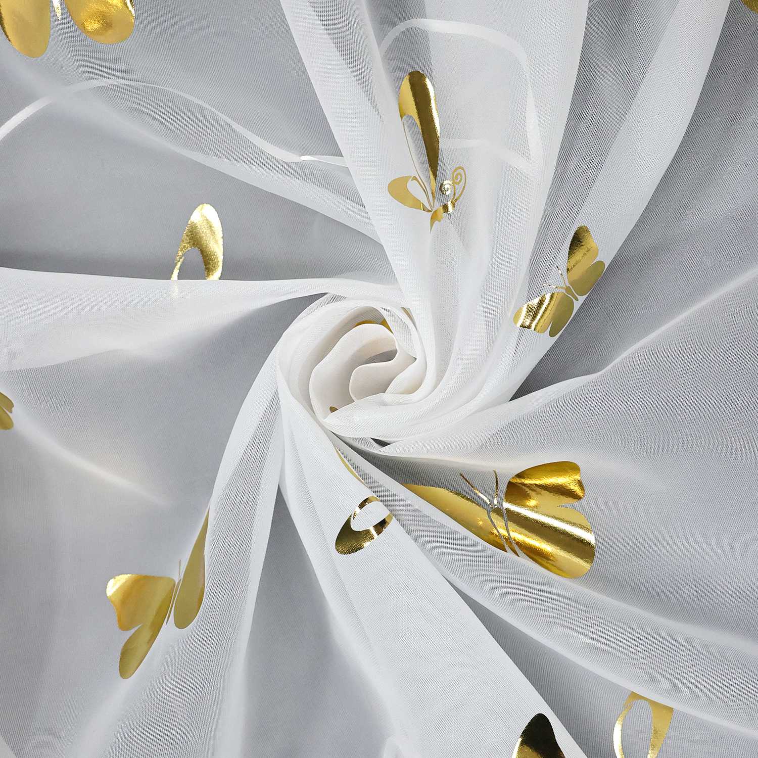 Roman Shade with V-Shaped Tabs with Vibrant Butterfly Pattern 1 Piece - Gold, W x H 120 x 130cm