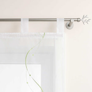 Roman Shade with Tab-Top Hanging and Wave Pattern Embroidery