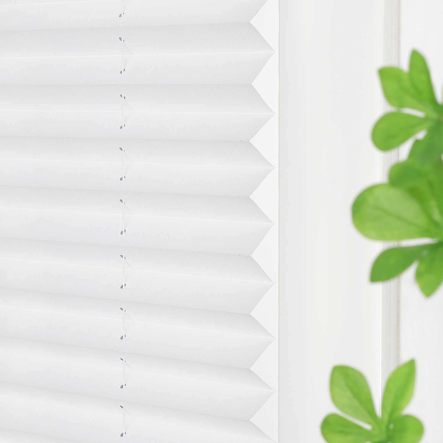 Pleated Blind White Pleated Blind Polyester 1 Piece - White, W x H 50 x 110cm