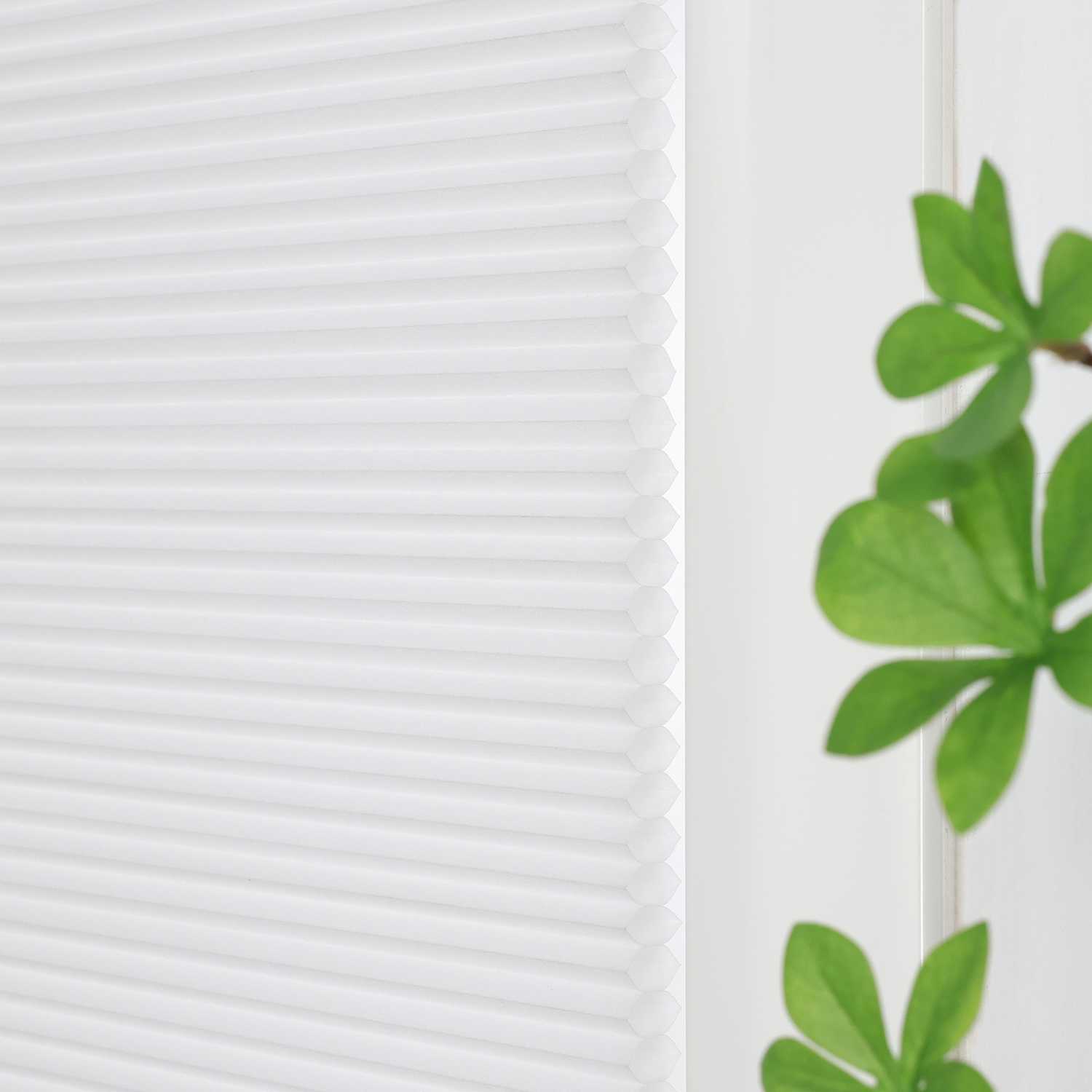 Honeycomb Pleated Blind White with Modern Design - White, W x H 65 x 130cm