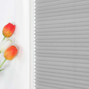 Pleated Blinds Gray with Honeycomb Texture - Gray, W x H 50 x 110cm