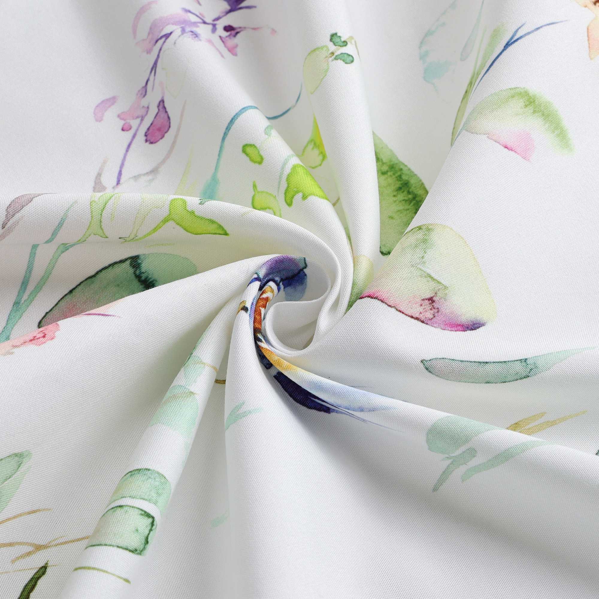Cafe Curtain with Floral Patterns and Bows 1 Piece
