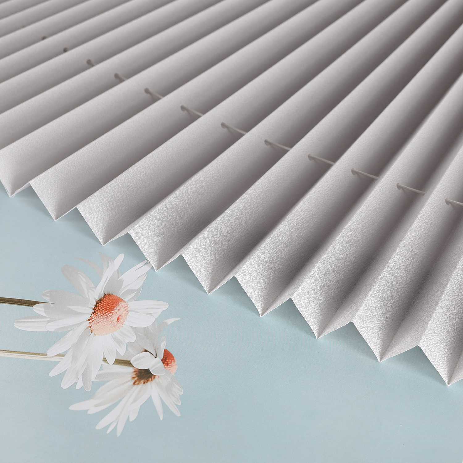 Pleated Blind Gray No-Drill made of Polyester 1 Piece - Gray, W x H 55 x 130cm