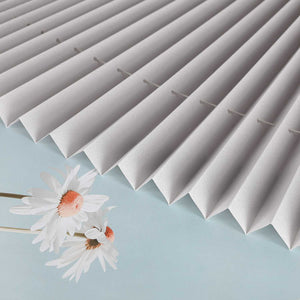 Pleated Blind Gray No-Drill made of Polyester 1 Piece - Gray, W x H 55 x 130cm