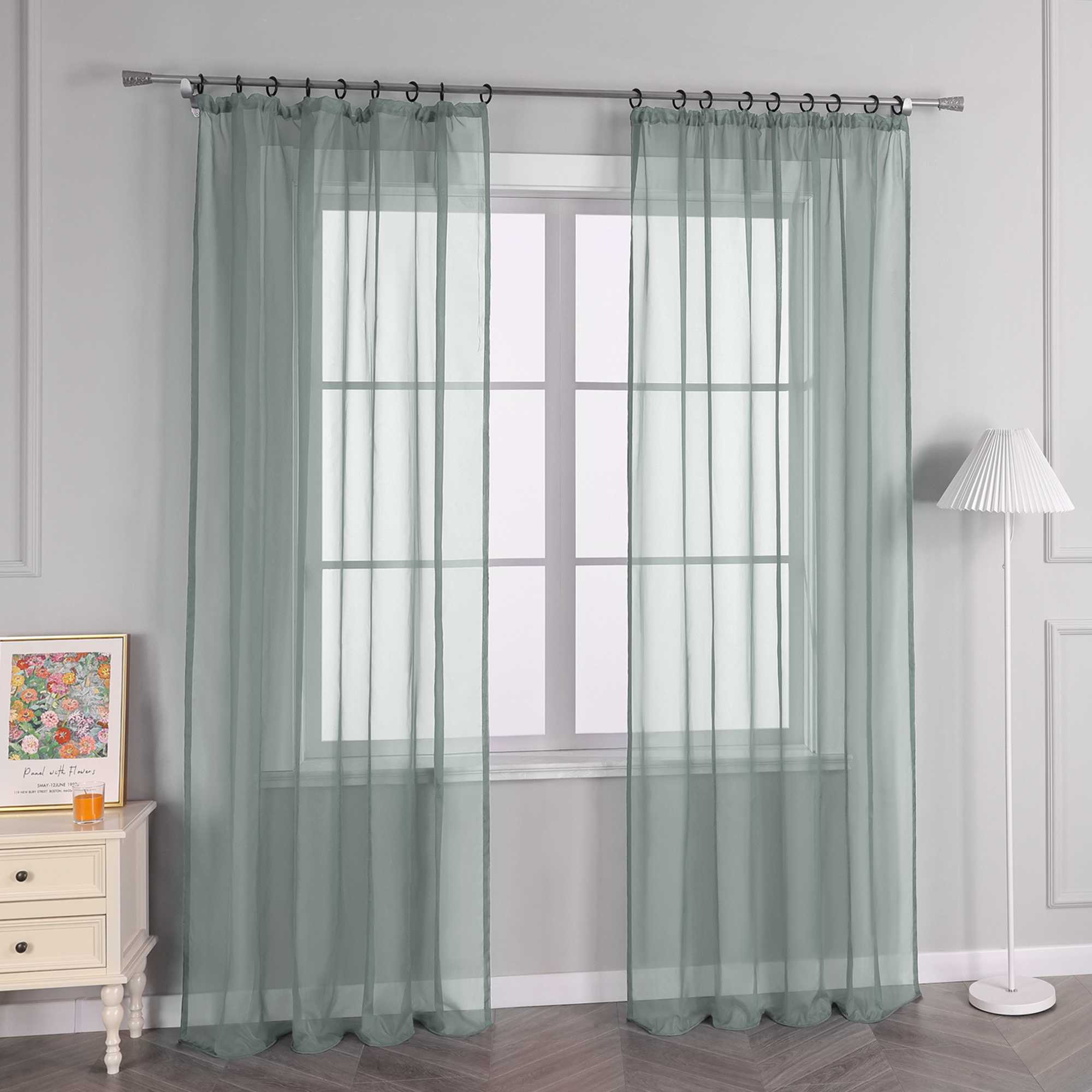 Curtain Solid Color Sheer Classic 1 Piece