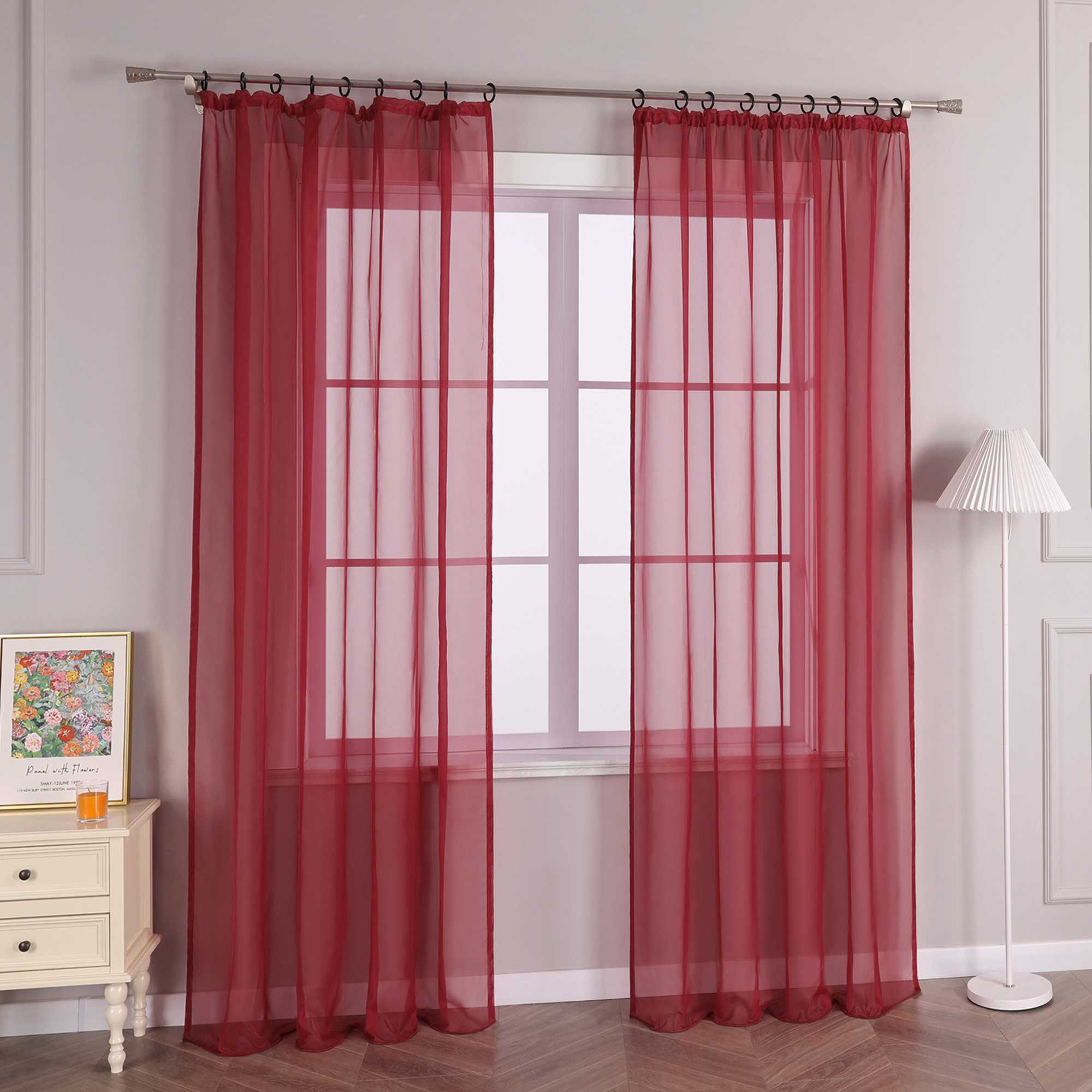 Curtain Solid Color Sheer Classic 1 Piece
