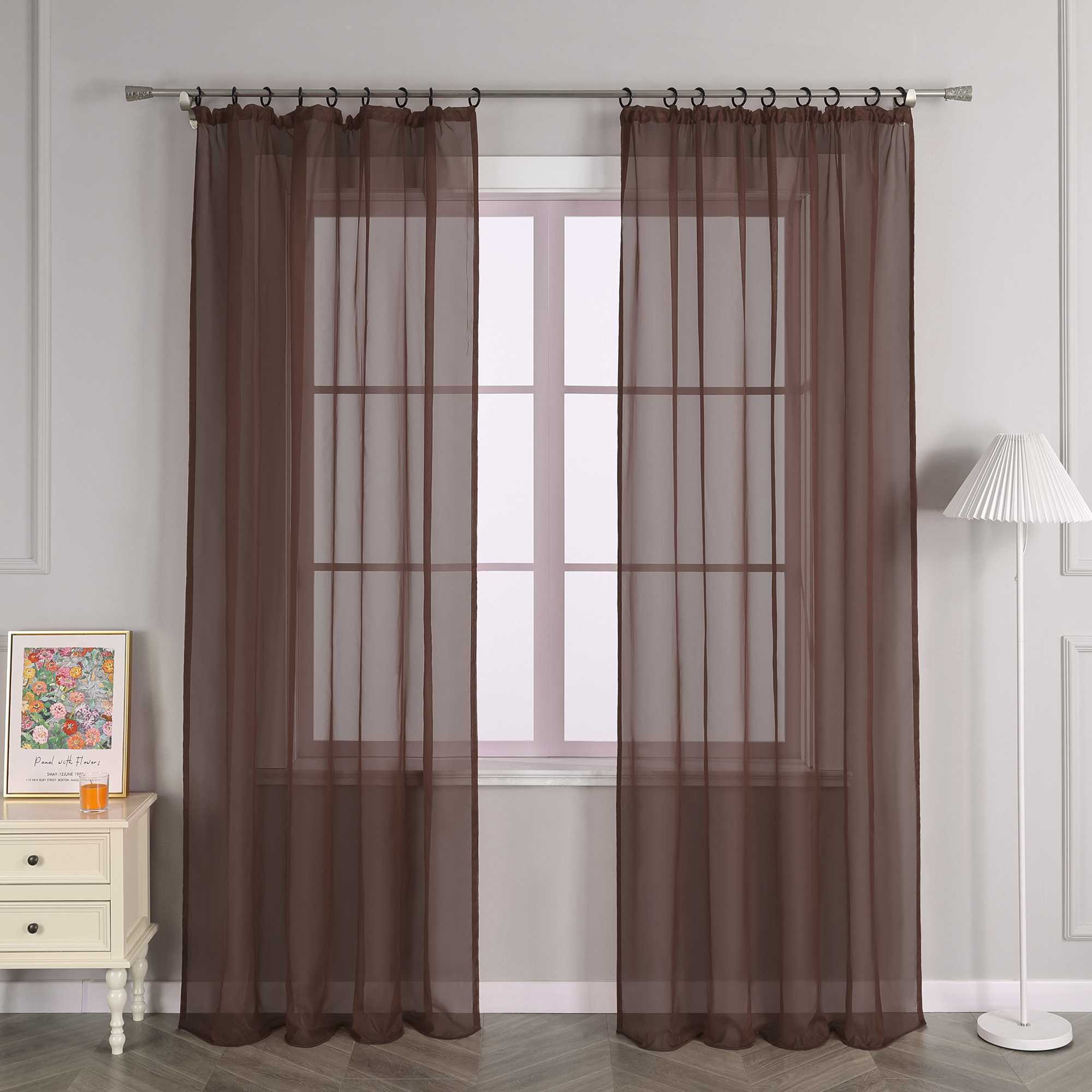Curtain Solid Color Sheer Classic 1 Piece