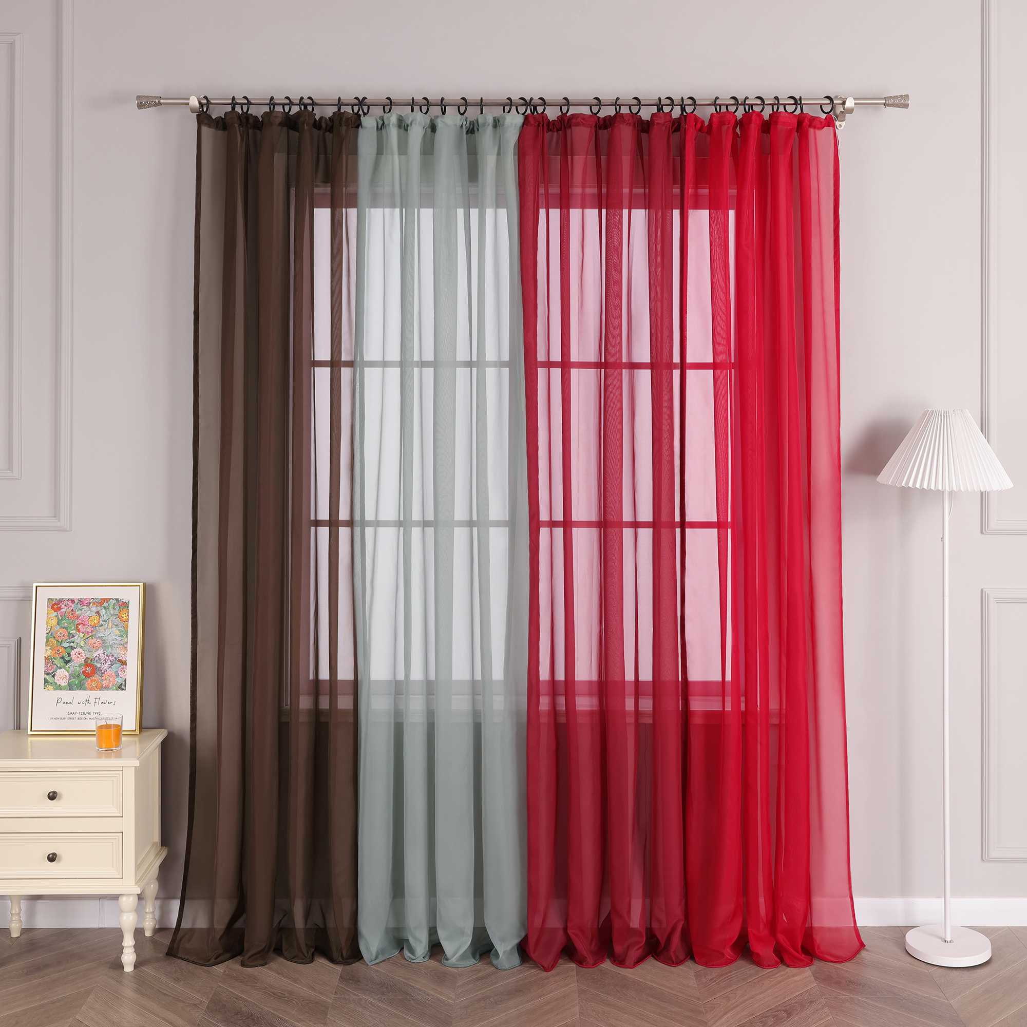 Curtain Solid Color Sheer Classic 1 Piece