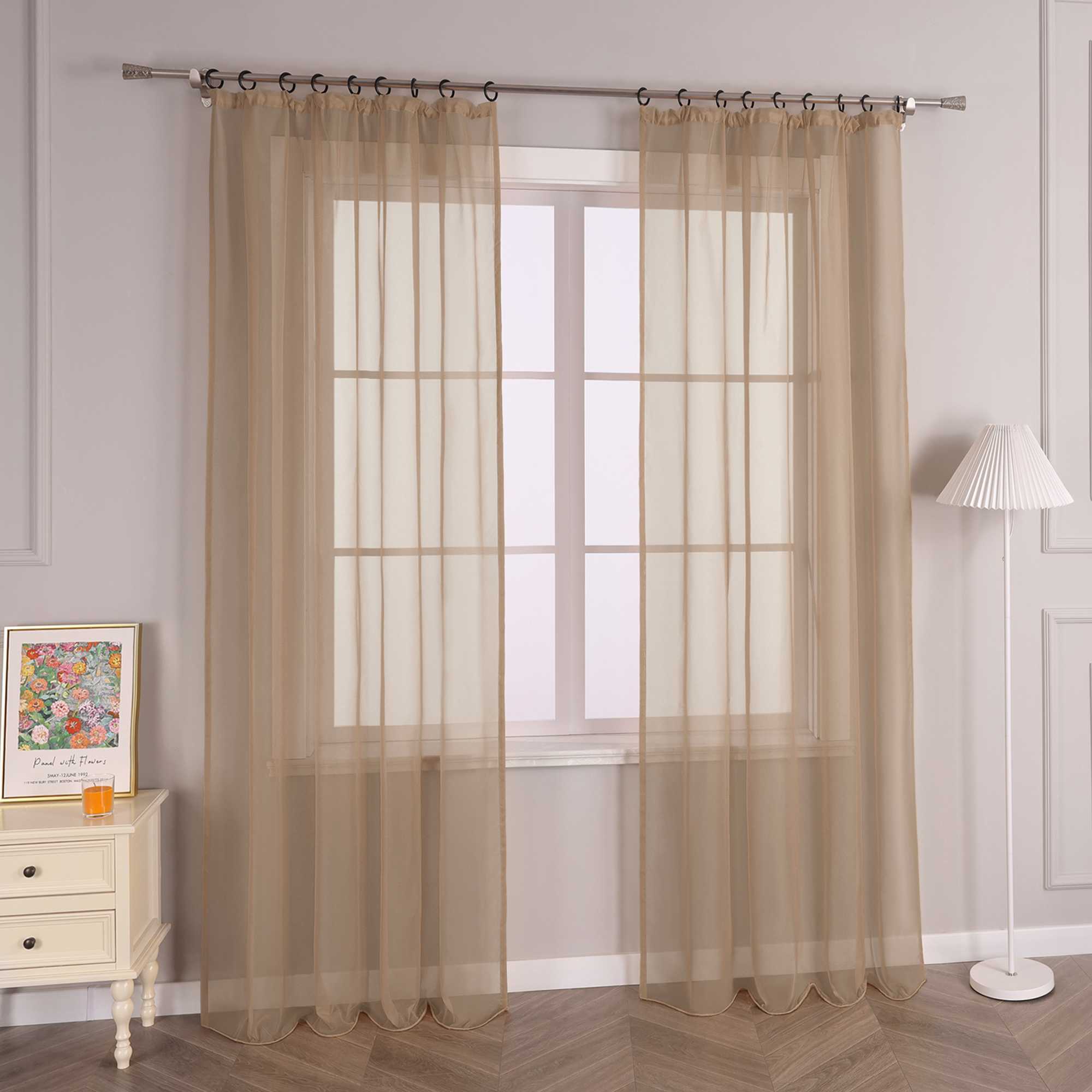 Curtain Solid Color Sheer Classic 1 Piece