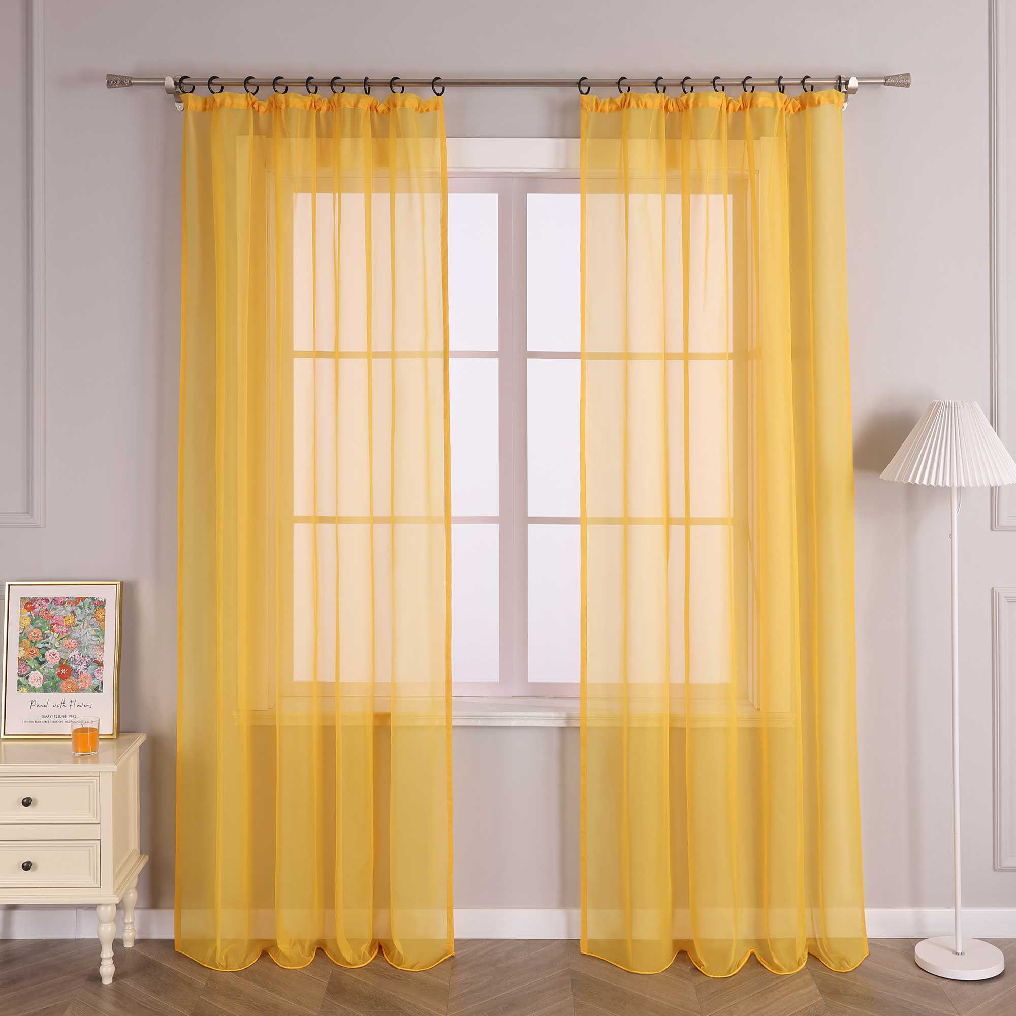 Curtain Solid Color Sheer Classic 1 Piece