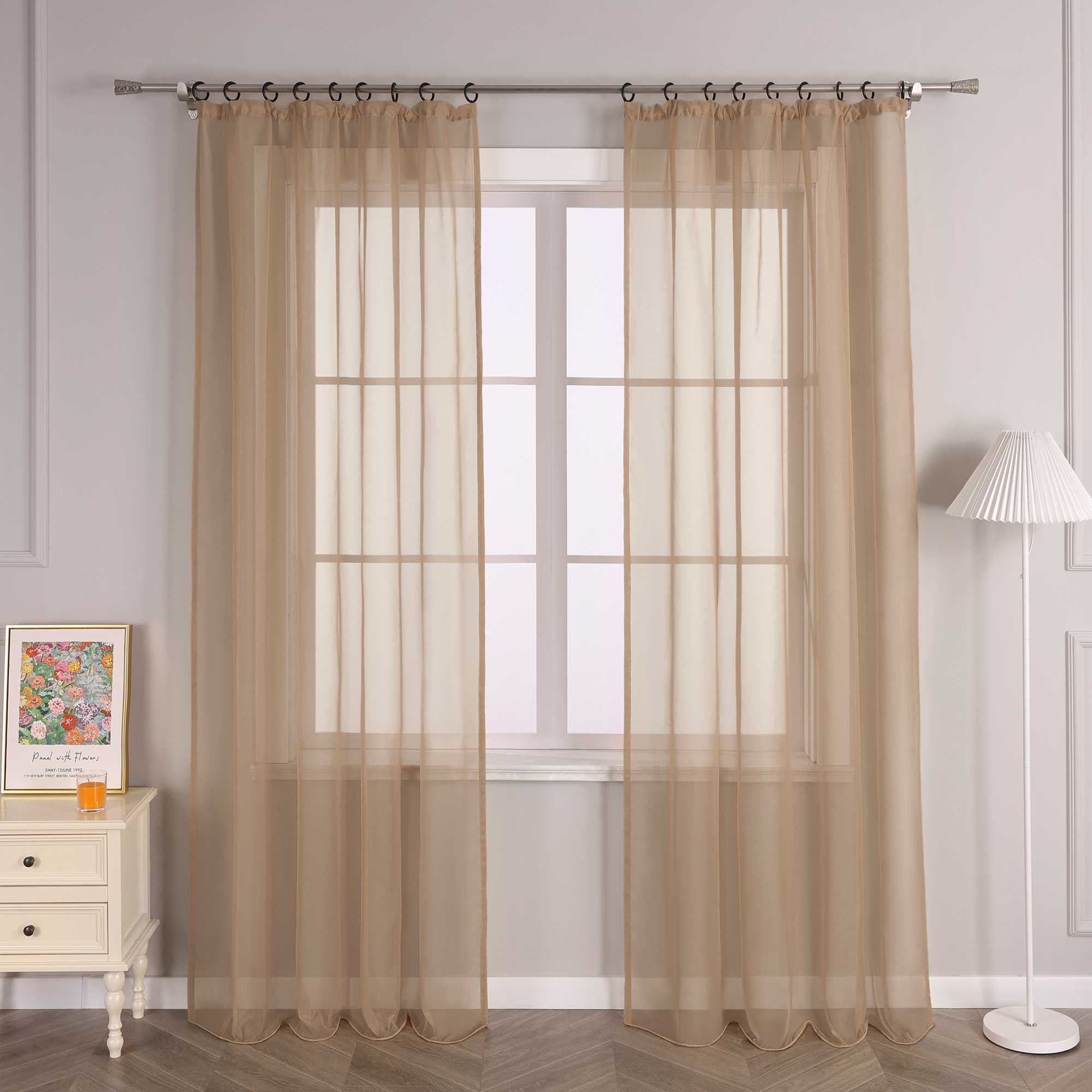 Curtain Solid Color Sheer Classic 1 Piece