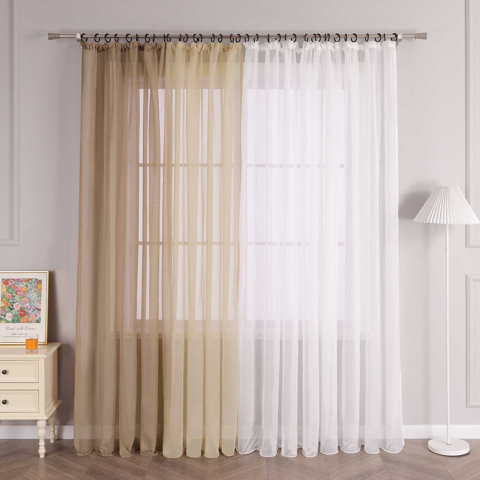 Curtain Solid Color Sheer Classic 1 Piece