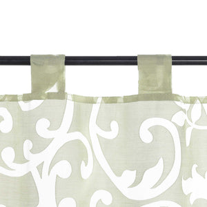 Cafe Curtain Voile with Tab-Top Hanging with Burnout Fabric