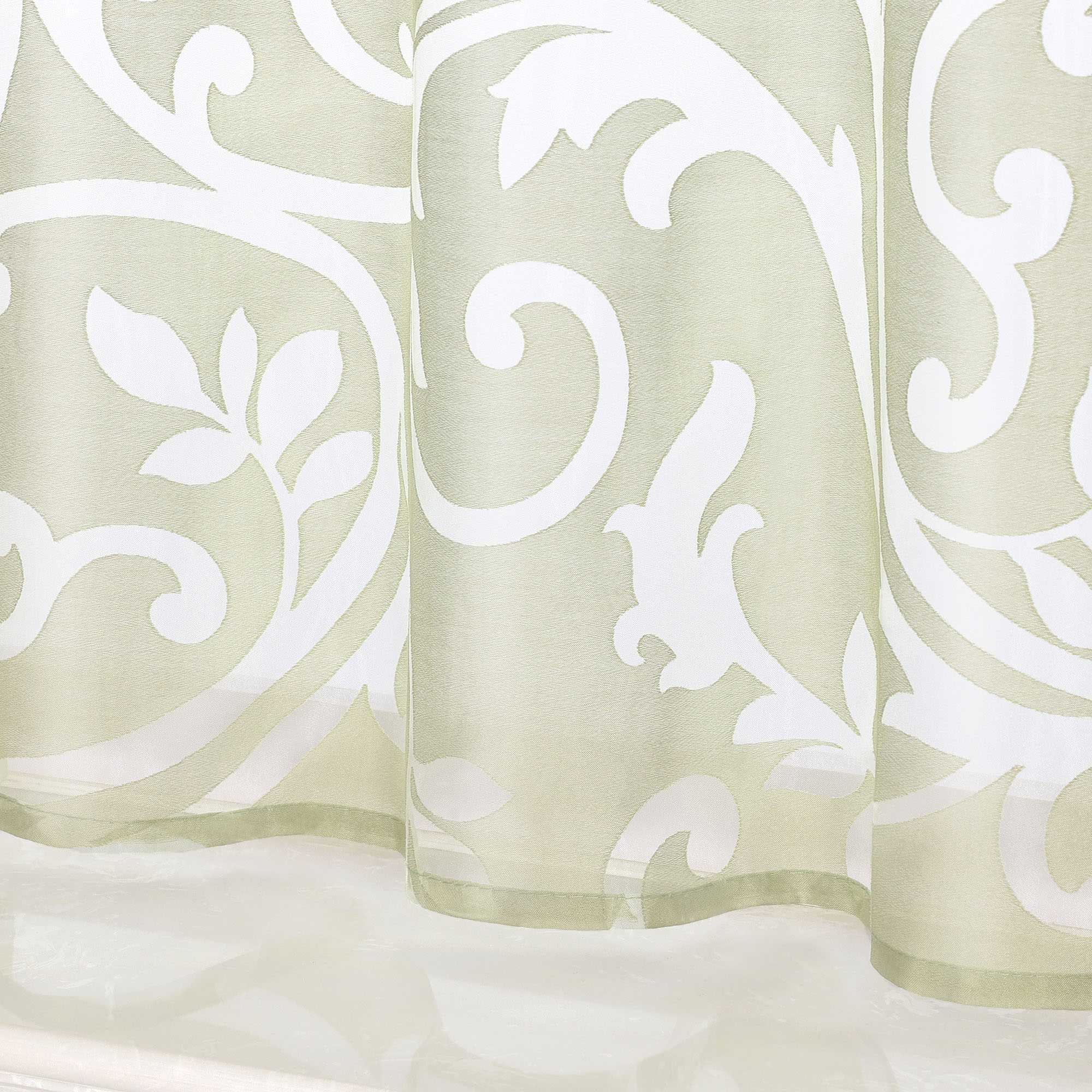 Cafe Curtain Voile with Tab-Top Hanging with Burnout Fabric