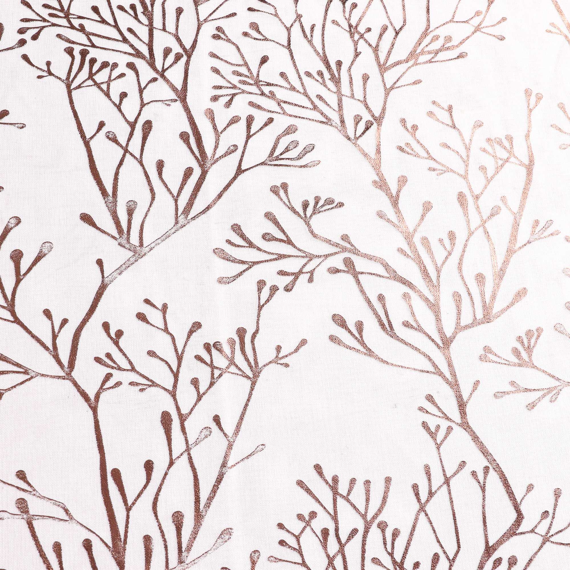 Curtain with Gold-Tone Branch Pattern and Curtain Tape