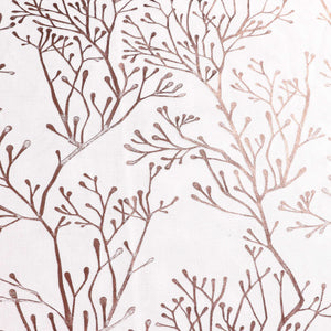 Curtain with Gold-Tone Branch Pattern and Curtain Tape