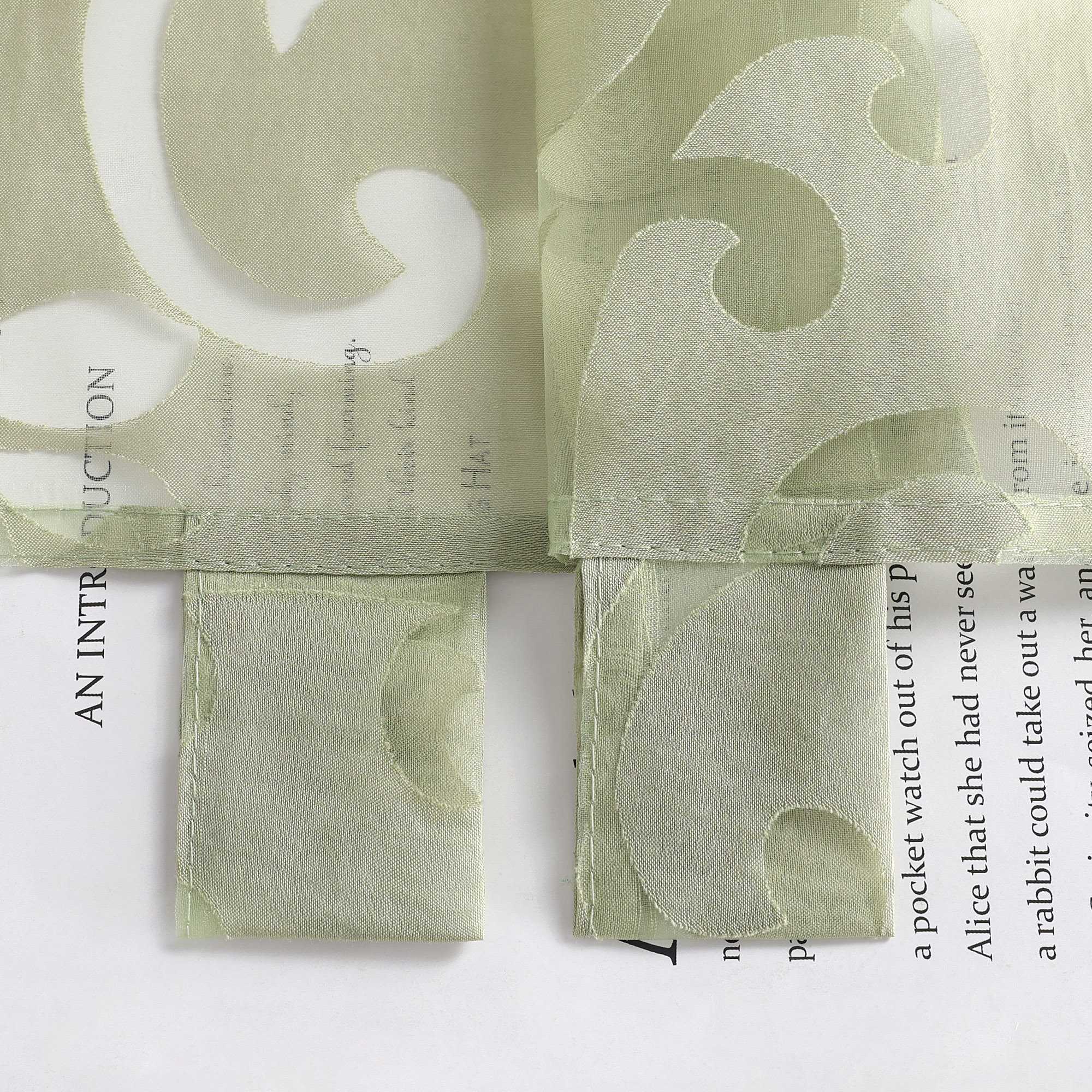 Cafe Curtain Voile with Tab-Top Hanging with Burnout Fabric