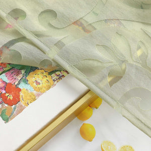 Cafe Curtain Voile with Tab-Top Hanging with Burnout Fabric