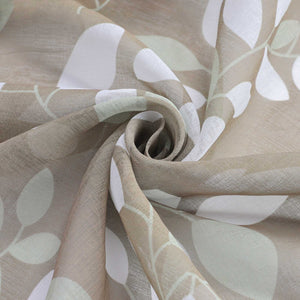 Hook-and-Loop Sliding Panel Curtains with Leaf Pattern Light-Filtering Set of 2