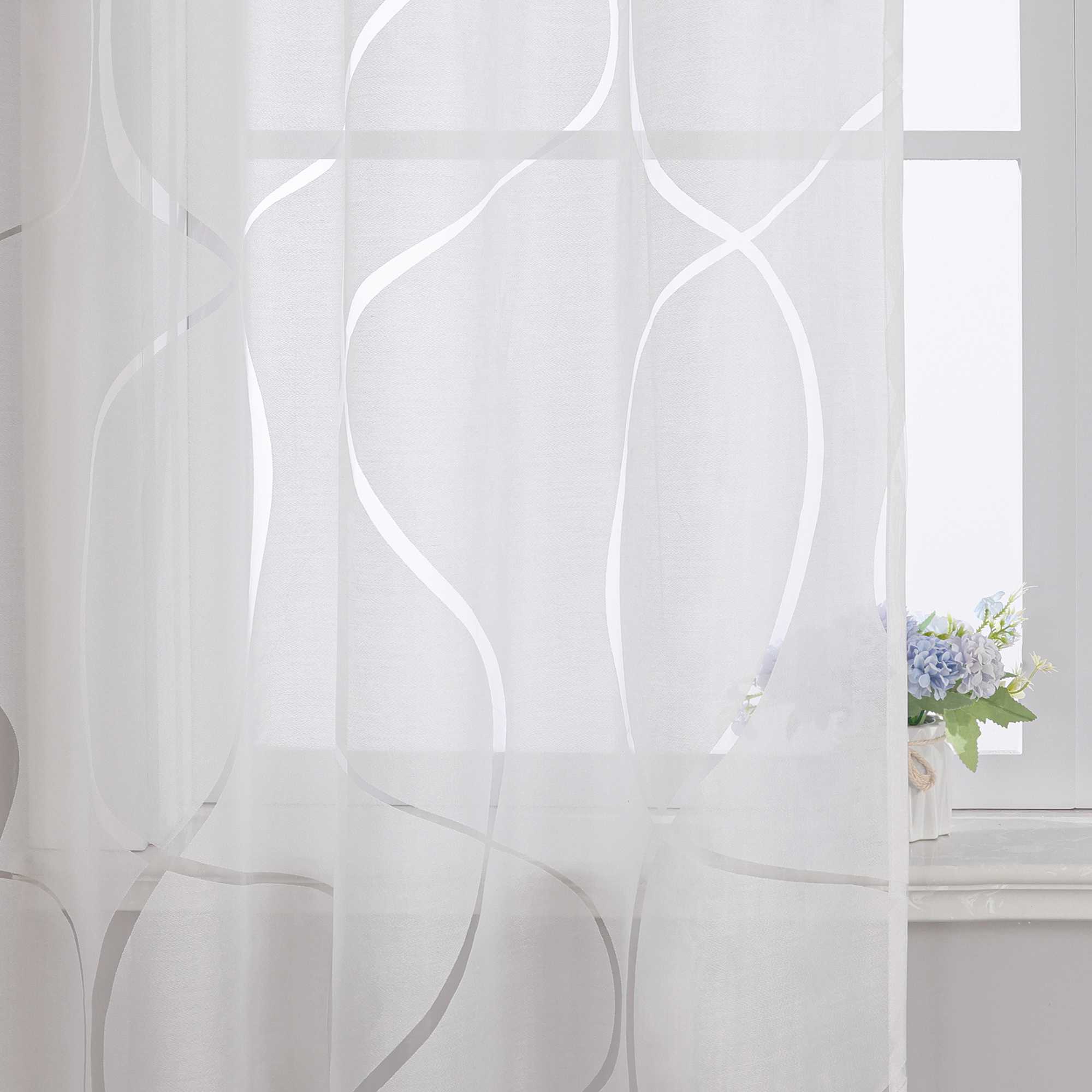 Grommet Curtain with Wave Pattern 1 Piece