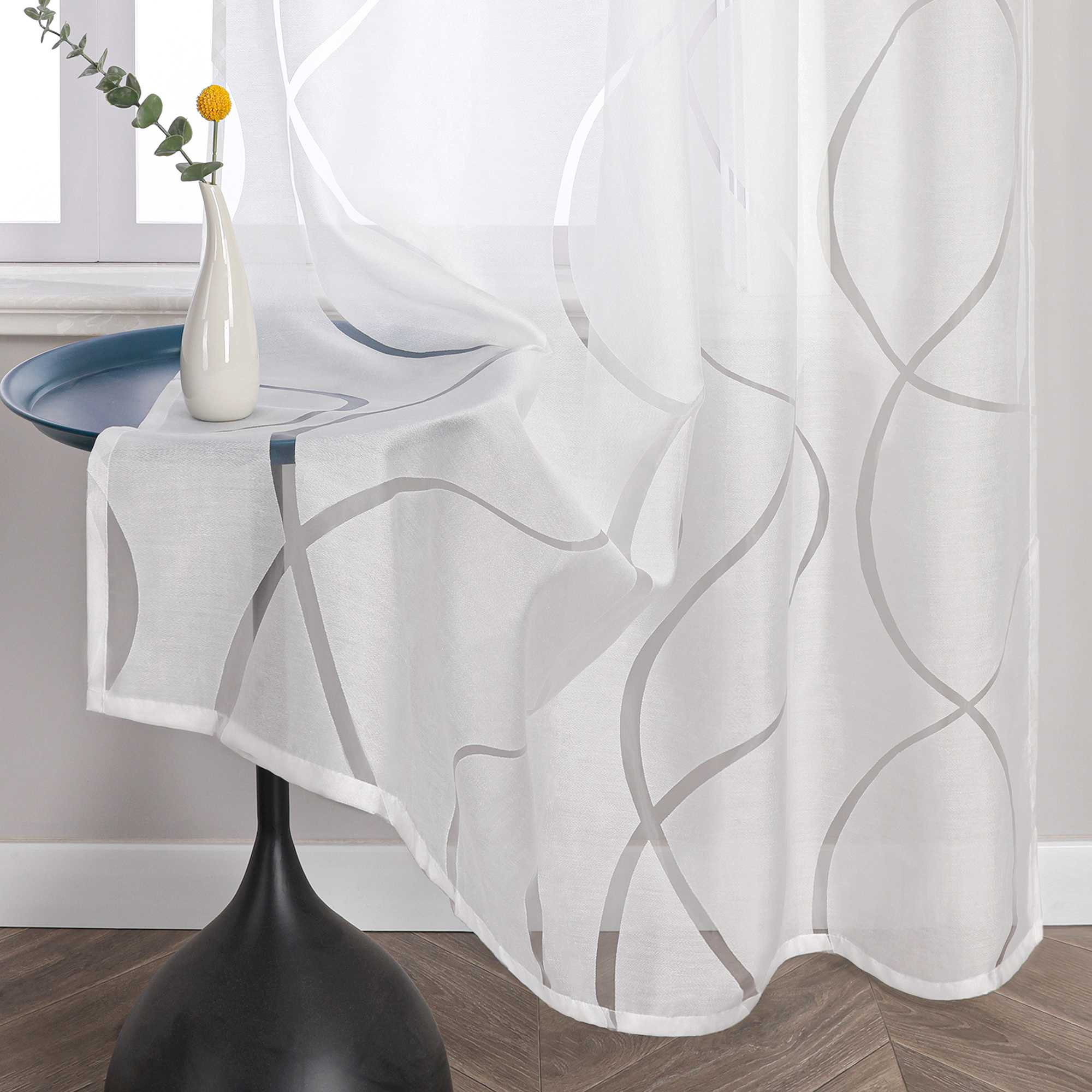 Grommet Curtain with Wave Pattern 1 Piece