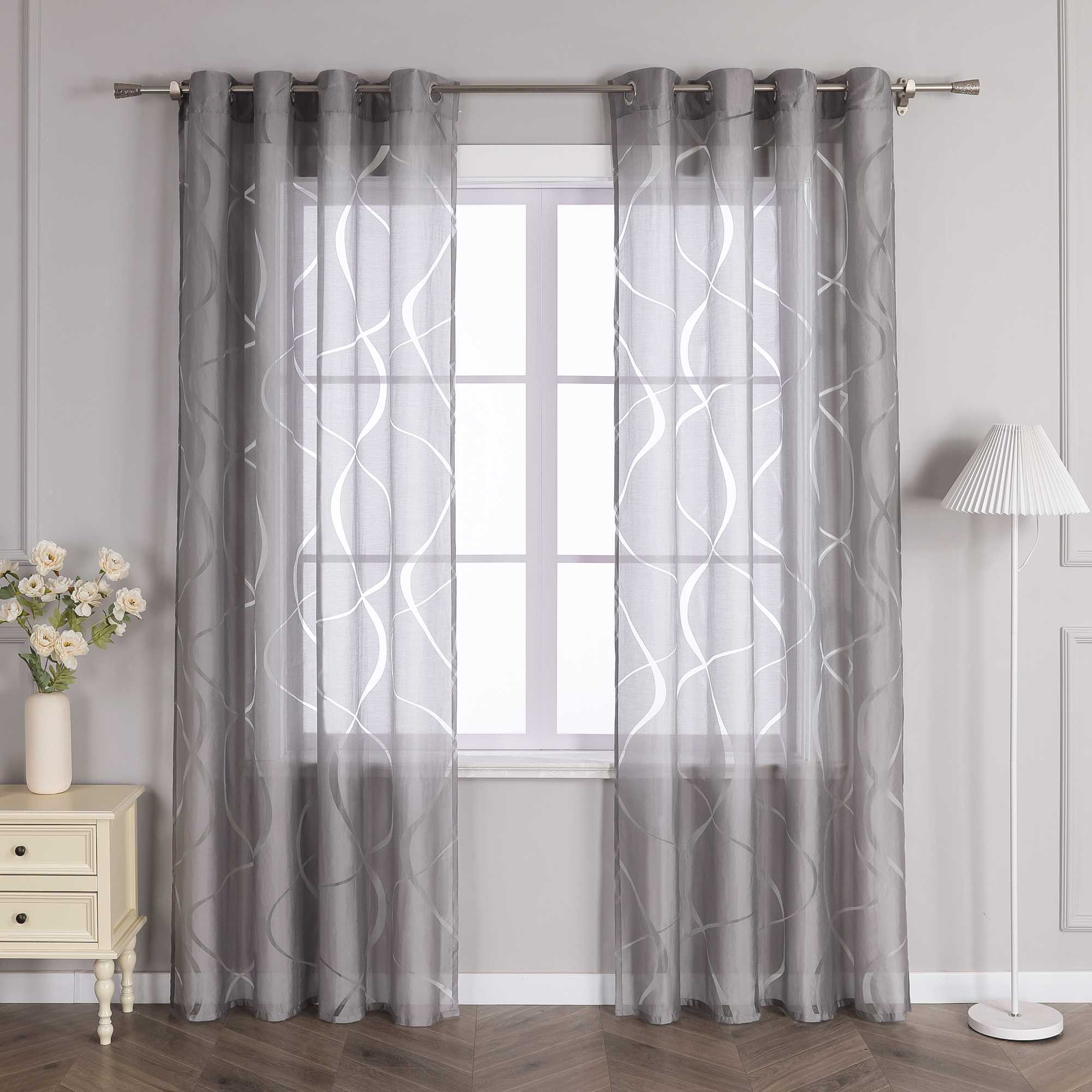 Grommet Curtain with Wave Pattern 1 Piece