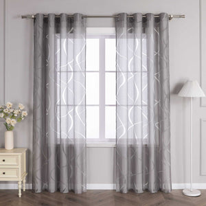Grommet Curtain with Wave Pattern 1 Piece