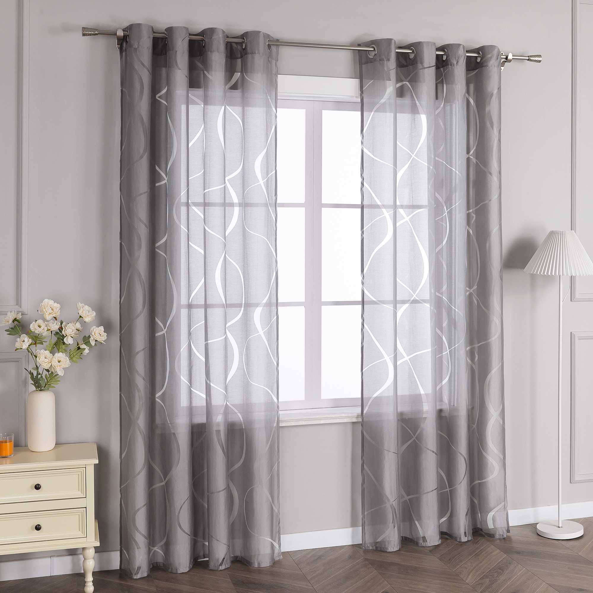 Grommet Curtain with Wave Pattern 1 Piece