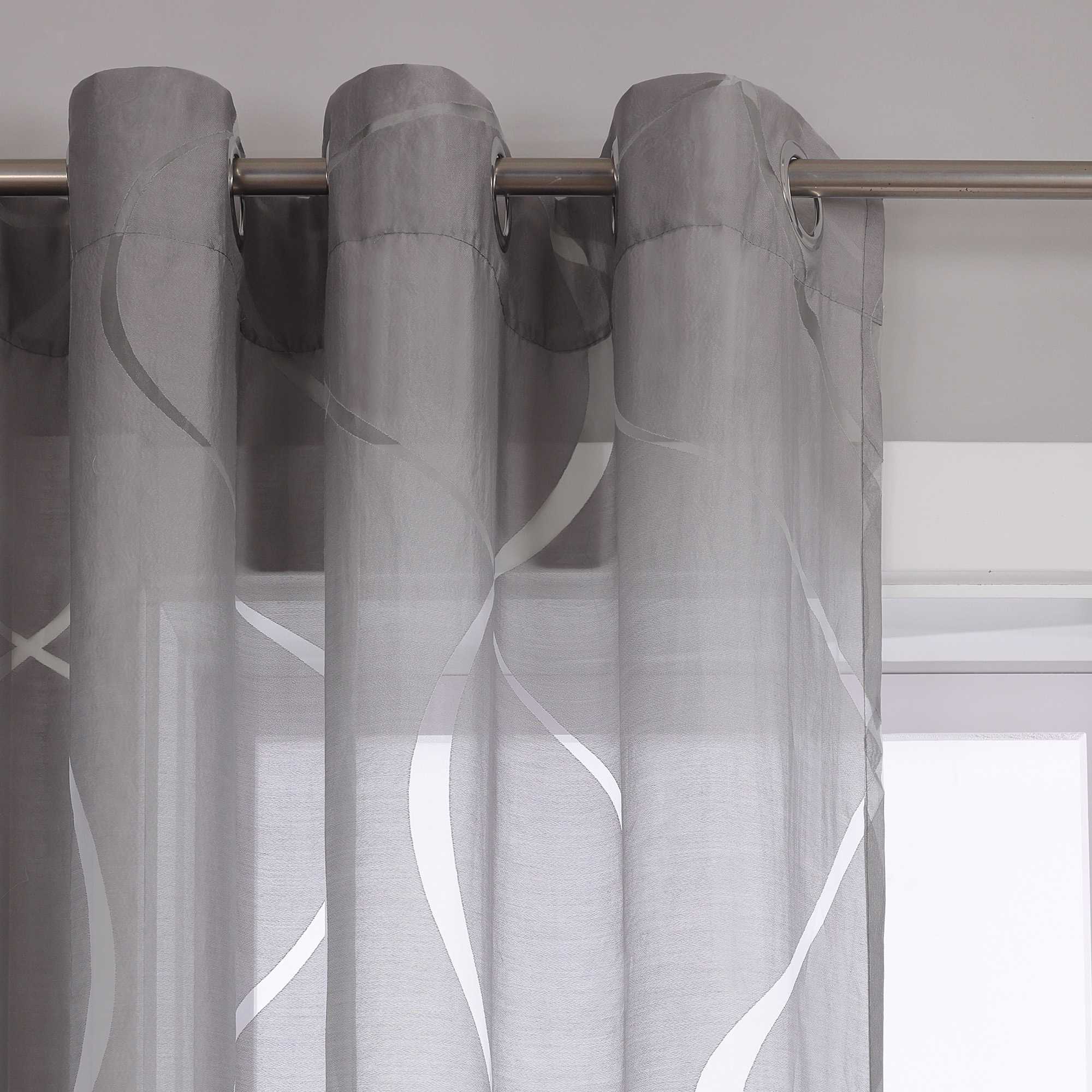 Grommet Curtain with Wave Pattern 1 Piece