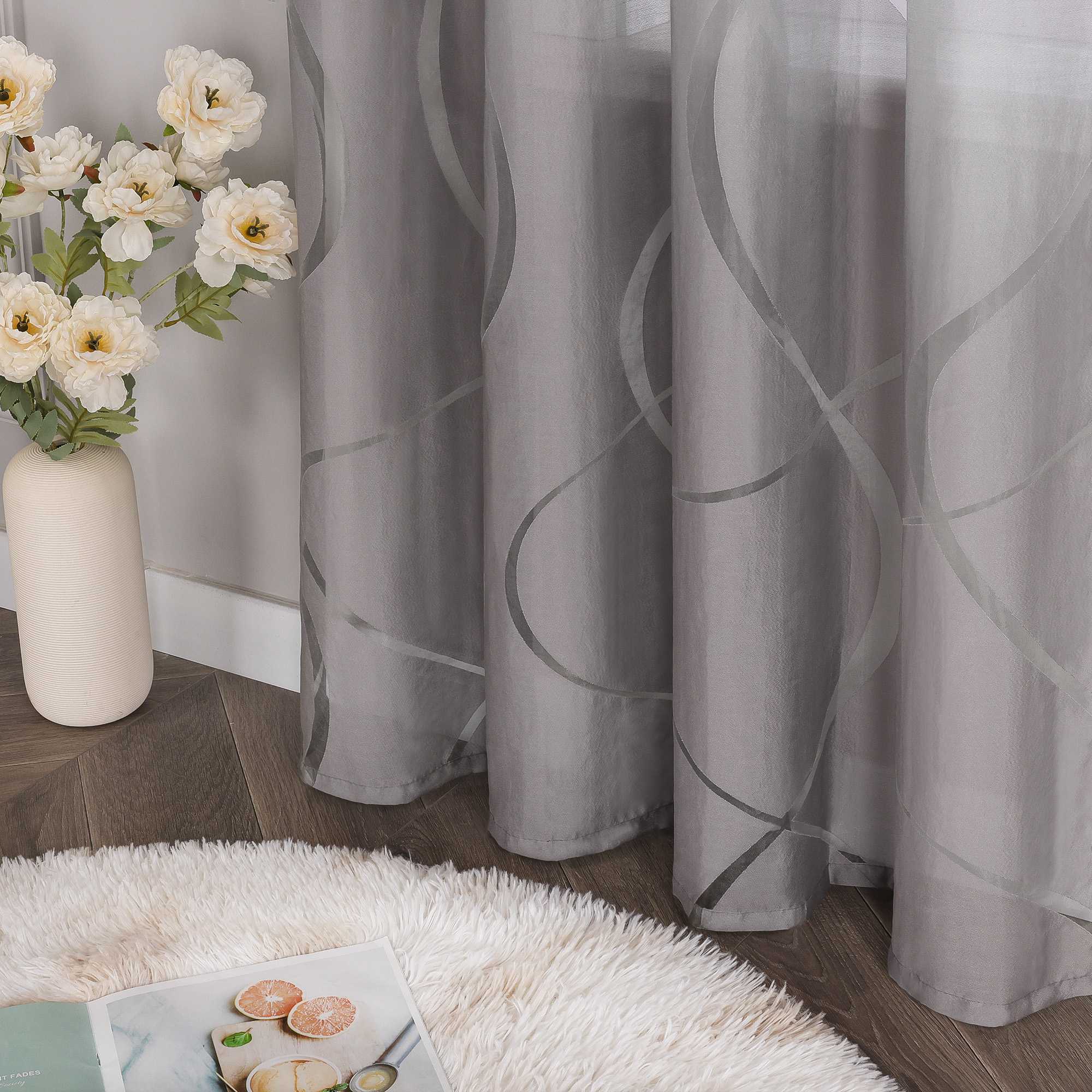Grommet Curtain with Wave Pattern 1 Piece