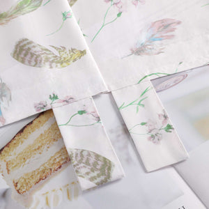 Roman Shade with Tab Tops Voile with Feather Print Semi-Sheer