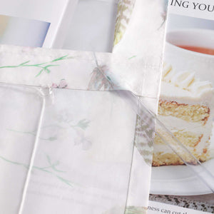 Roman Shade with Tab Tops Voile with Feather Print Semi-Sheer